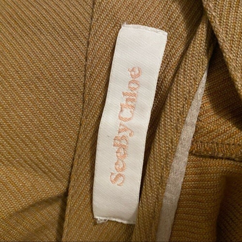 See by Chloe Pants Cinnamon Brown Wide Leg Cropped Culotte Minimalist Chic 38 - Picture 9 of 12